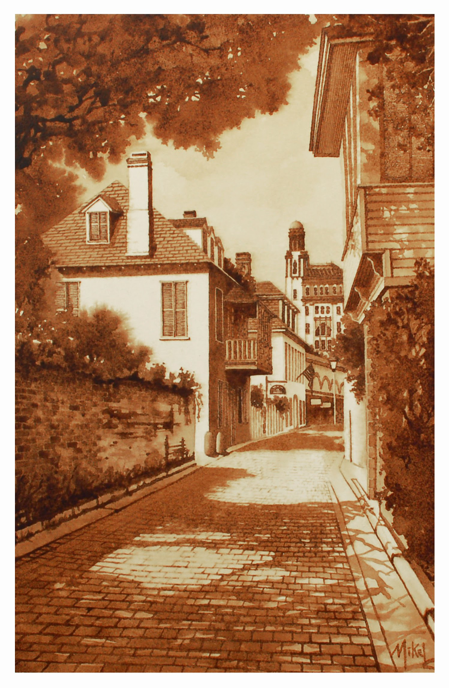 Painting of Avilés Street, St. Augustine, Florida