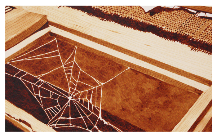 Old Residences DETAIL: Main Spider Web - Painting with coffee